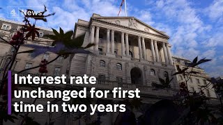 Why has the Bank of England frozen interest rates?