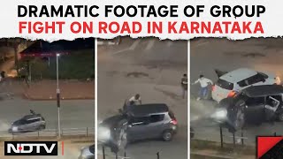 Karnataka News | 2 Cars, 6 Men. Dramatic Footage Of Group Fight On Road In Karnataka