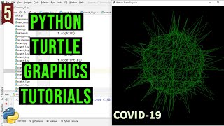 Draw Covid-19 with Python Turtle | PYTHON TURTLE GRAPHICS TUTORIAL#5 | Designs in python turtle