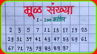 mul sankhya | 1 ते 100 मधील मूळ संख्या | मूळ संख्या |