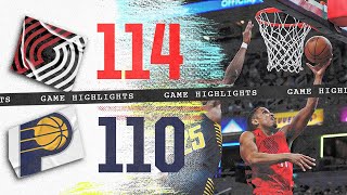 Game Highlights | Portland Trail Blazers 114, Indiana Pacers 110 | Nov. 27, 2023