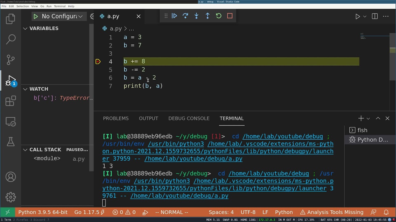Debugging Python Using Pdb And Vs Code Youtube