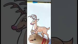 how to color reindeer | how to draw reindeer #shorts #youtubeshorts #ytshorts #shortsvideo
