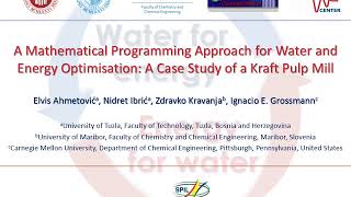 A Mathematical Programming Approach for Water and Energy Optimisation