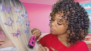 ASMR | 🎒Popular Girl With No Boundaries Plays With Your Hair In Class | Back Tracing | Haircut