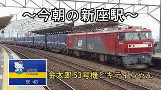 2023.6.14 武蔵野線【新座駅】【金太郎】【キティちゃん】〜今朝の新座駅〜 金太郎53号機とキティちゃん