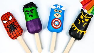 Ice Cream mix Superheroes Marvel with clay 🧟 Hulk, Captain America, Spiderman, B