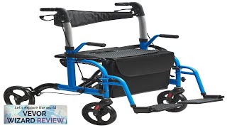 VEVOR 2 in 1 Rollator Walker \u0026 Transport Chair for Seniors Folding Review