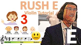 Rush E - sheet music and easy violin tutorial