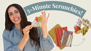 How to Sew an Easy Scrunchie from Scraps | Full tutorial | Scrap Busting, Ep. 2