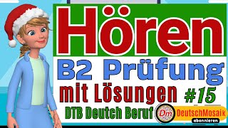 Hören B2 mit Lösungen | Prüfung Deutsch für den Beruf | Telc 2025 | Teil 1-4 | Vorbereitung Übungen