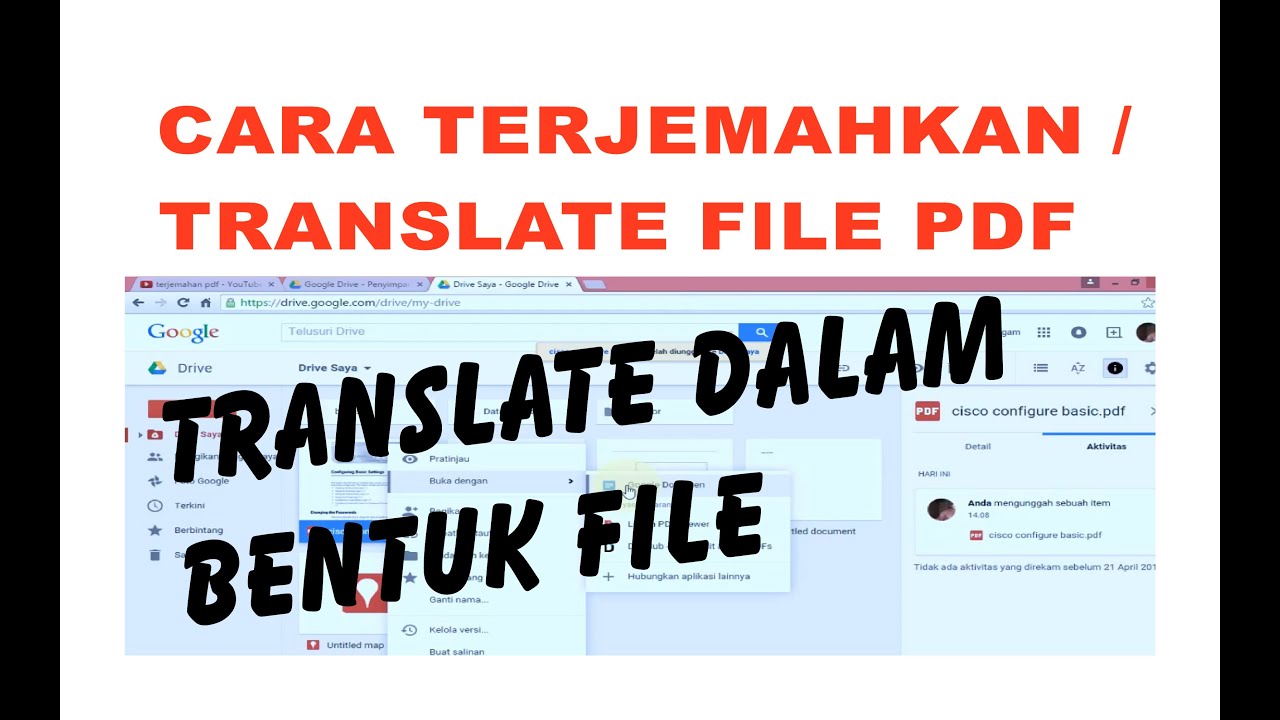 CARA TERJEMAHKAN TRANSLATE DALAM FILE PDF, TOMAN - YouTube