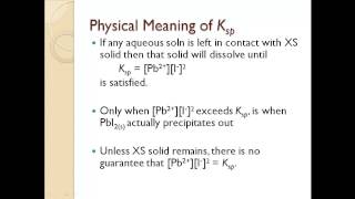 CHEM307 Chapter 6 SolubilityProduct Part1of1