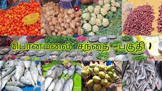 பொன்மலை சந்தை - மீன் மற்றும் கோழி,ஆடு கறி பகுதி -1 #trichy #ponmalai #tamil #fish