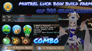 toram online - mintrel luck bow build farming cap 290 cylone arrow + support skill - yusagi