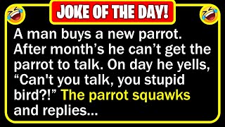 🤣 BEST JOKE OF THE DAY! - A man walks into a pet shop carrying a parrot in a cag