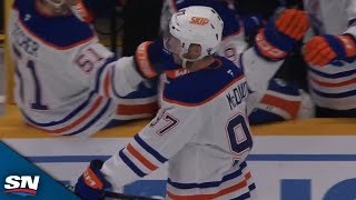 Oilers' Connor McDavid Roofs Loose Puck For First Goal Of The Season