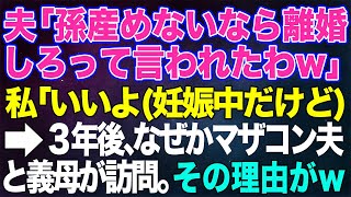 【スカッとする話】夫「孫産めないなら離婚しろって」私「いいよ、分かった(妊娠中だけど)」→3年後、マザコン夫と義母が突然訪ねてきて...w【朗読】