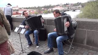 Prague street accordion