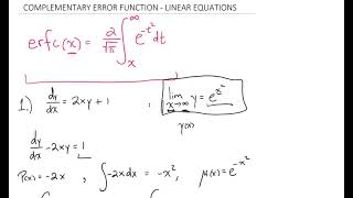 Using the Complementary Error Function to Solve Linear Equations - Differential Equations