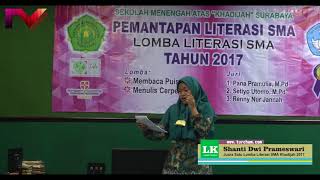 Juara Satu Lomba Literasi SMA 2017 \