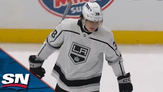 Kings' Alex Turcotte Pings One In Off The Post Short Side For First Career NHL Goal