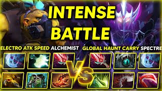 INTENSE CARRY BATTLE | ELECTRO ATTACK SPEED ALCHEMIST VS. GLOBAL HUNT FOR FOOD SPECTRE | 7.37d DotA2