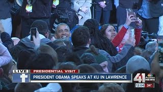 President Obama speaks at KU in Lawrence