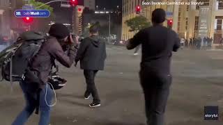 Dodgers fans launch fireworks and do donuts in streets after win