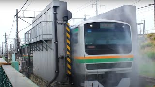 【洗車】JR小山車両センター　E231系1000番台　洗車場通過②