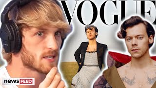 Logan Paul & More Celebs Fiercely DEFEND Harry Styles' Vogue Cover!