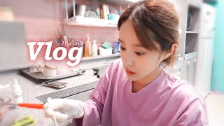 Vlog│❗주말인데❗ 회사출근해서 촬영재료 만드는 혜진쓰(지니얌 재료 만들기, 팝잇 초콜릿)