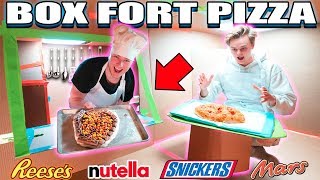 BOX FORT PIZZA RESTAURANT 📦🍕Biggest CHOCOLATE Pizza, Nutella, Reese's Pieces, Mars Bar & More!!!