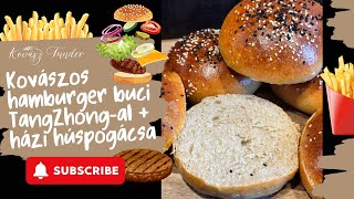 🍔 Extra puha kovászos hamburger zsemle TangZhong-al + házi készítésű húspogácsa és szósz