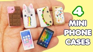 MINIATURE PHONE CASES DIY How to make clay doll crafts tutorial