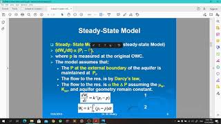 Water Aquifer Steady State Model in MBE شرح