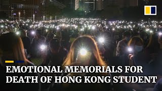 Memorials in Hong Kong for death of student, Chow Tsz-lok