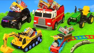 Fire Truck, Tractor, Excavator, Police \u0026 Train Ride On Cars