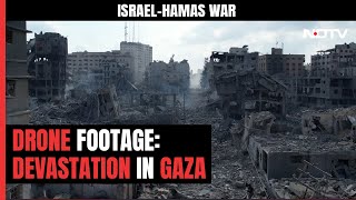 Israel-Hamas War: Striking Drone Footage Shows Aftermath Of Israeli Attacks On Gaza District