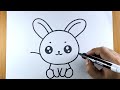 Cute bunny drawing | rabbit with wings kids learning drawing | cute animal draw