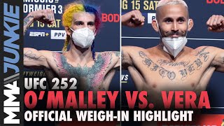 Sean O'Malley, Marlon Vera co-main event official | UFC 252 weigh-in highlight