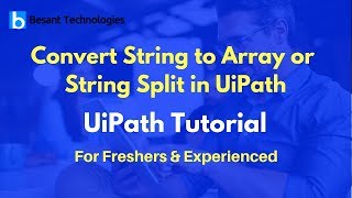 UiPath Tutorial For Beginners | Convert String to Array or String Split in UiPath