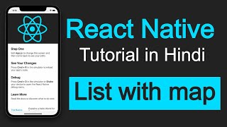 React Native tutorial in Hindi #15 List with map function | without flatlist