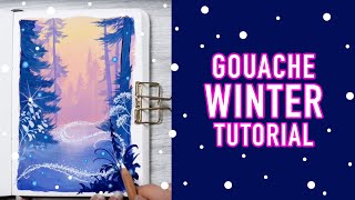 Paint a Sparkling Winter Scene with Gouache | Step-by-Step Tutorial