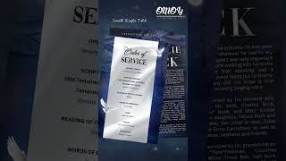 Charlie Buck Funeral Program Design Small Single Fold