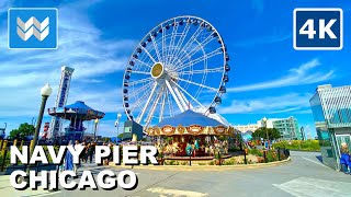 [4K] NAVY PIER in Downtown Chicago Illinois 2024 Walking Tour Vlog \u0026 Travel Guide