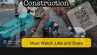 Procedure RCC Drain Construction ||PCC||Raft || Wall || Slab || Shuttering || Pouring Of Concrete||