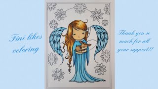 1 of 2 Angel Holding Fawn with Copic markers image by Molly Harrison