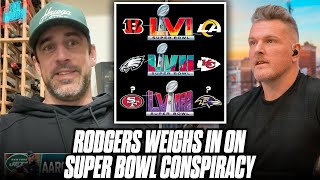 Aaron Rodgers Weighs In On The "Super Bowl Logo Color Conspiracy" | Pat McAfee Reacts