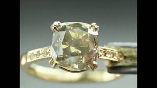 3.02 Carat Champagne Diamond Ring in Yellow Gold